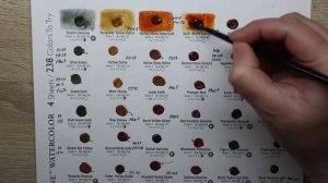 Daniel Smith акварель. Выкраска дот карты на 238 цветов. Extra Fine, PrimaTek, Luminescent.