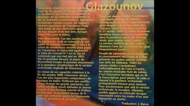 9. 3me Tableau - L'Eté, Alexander Glazunov, Alexander Glazunov, Per Tengstrand, Piano