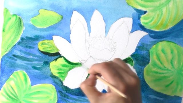 Уроки рисования. Как нарисовать кувшинку How to draw water lily | Art School смотреть онлайн