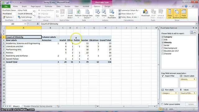 Using Excel to explore your Russian character survey data смотреть онлайн