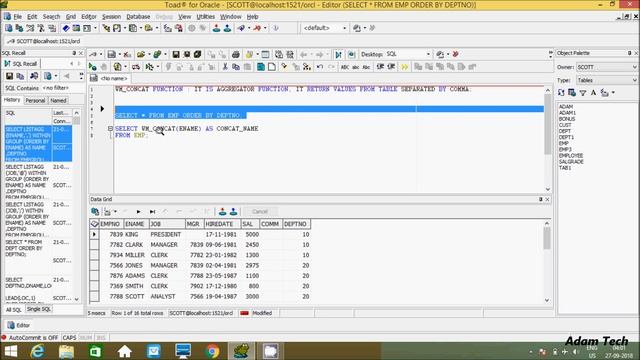 WM_CONCAT Function in Oracle Database смотреть онлайн