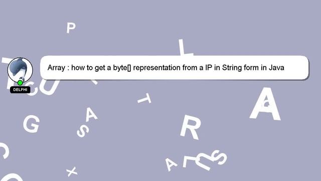 Array : how to get a byte[] representation from a IP in String form in Java смотреть онлайн