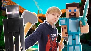 МАЙНКРАФТ: портал в пиксельный мир! ДАНЯ и СТИВ в Minecraft!