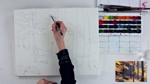 Мастер-класс по акварели «Осенняя чаща» | Как нарисовать чащу леса поэтапно