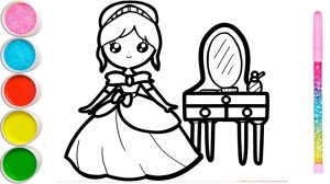 How to draw a princess and a mirror, stationery, a house, a bride and bridesmaids