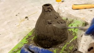 Ваза из бетона и ткани Декор бетоном