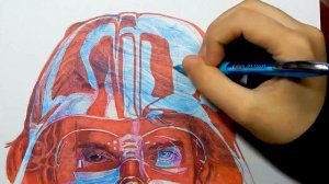 You need 3D glasses to see this Drawing! Darth Vader / Anakin