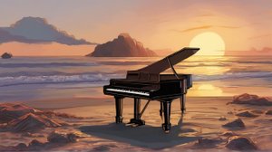 Спокойная расслабляющая музыка фортепиано и шум моря