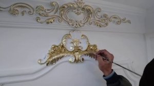 Лепнина.Процесс золочение лепнина