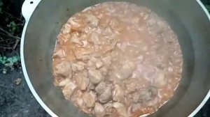 БОГРАЧ , ПО - ВЕНГЕРСКИ  в КАЗАНЕ  на КОСТРЕ...