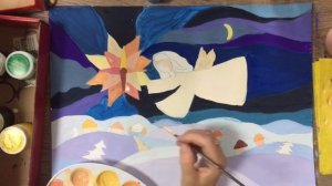 Урок рисования . Рисуем рождество. Рисунок гуашью