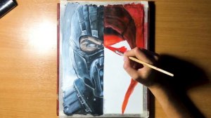 Drawing Mortal Kombat (Sub-Zero & Scorpion) | Рисую Мортал Комбат (Саб-Зиро & Скорпион) | ART (ASMR