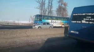 Перекрыли трассу на выезд и въезд в Киев 17.01.17 (утро)