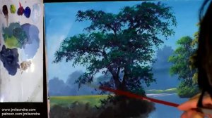 Acrylic Landscape Painting TUTORIAL / River's Water Reflections / JMLisondra