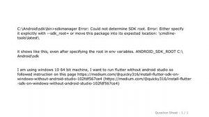 Android : cmdline-tools : could not determine SDK root