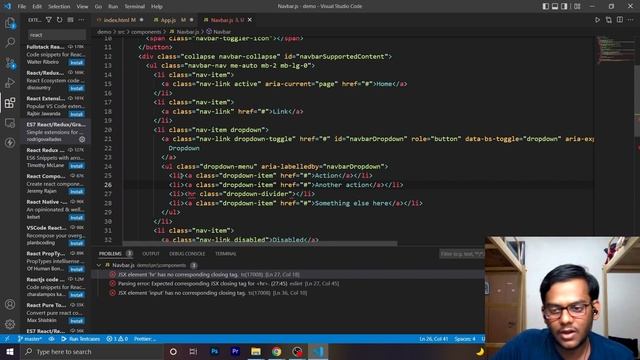 Adding Bootstrap to React | Adding a Navbar component to our React App | ReactJs #2 | Aman Fangeria
