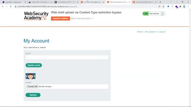 Burp Lab: Web shell upload via Content-Type restriction bypass смотреть онлайн