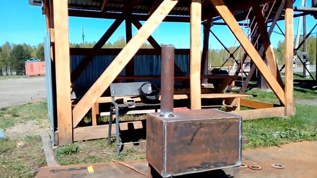 Мини печь для гаража ! Буржуйка своими руками ! смотреть онлайн