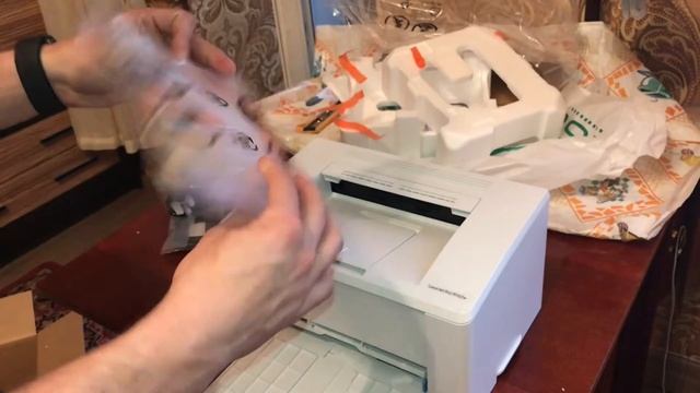 распаковка HP LaserJet Pro M102w | ?