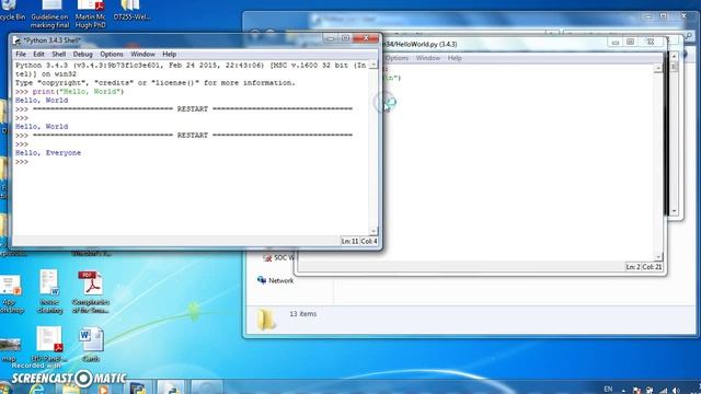 Python: Printing to the screen