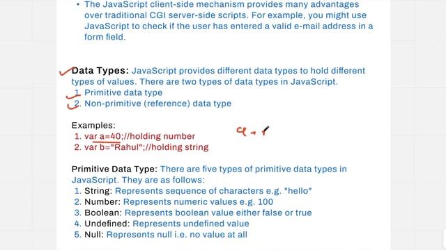 Features of JavaScript | Data Type (Primitive & Non Primitive) | Variable of JavaScript | aktu