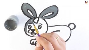 Как нарисовать ЗАЙЧИКА / мультик раскраска ИГРУШКА ЗАЙЧИК для детей / Раскраски малышам
