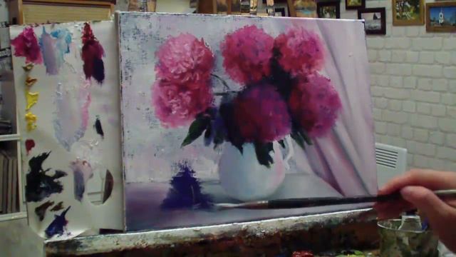 Алла Белопесоцкая видеоурок живопись маслом "Пионы' смотреть онлайн