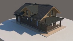 Комбинированный дом: первый этаж кирпичный, а второй из бруса 240 мм. Ссылка на проект в описании