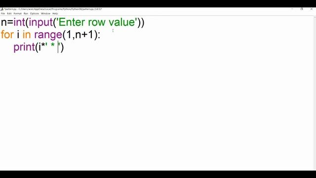 Python Pattern Programs = Printing Stars '*' in Right Angle Triangle Shape | Star Pattern in Python