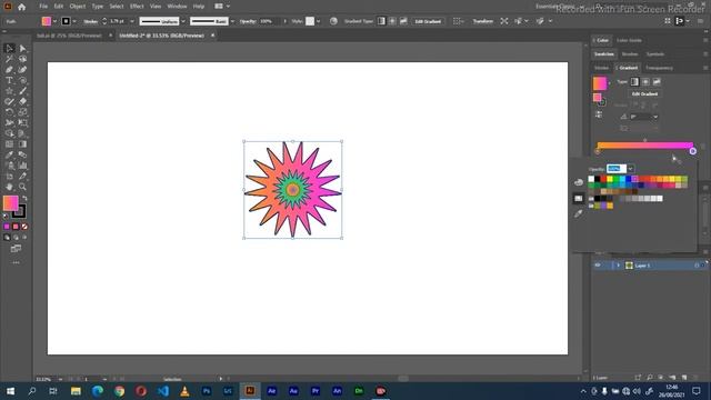 How to create flower from a star shape in illustrator | Adobe illustrator tutorials смотреть онлайн