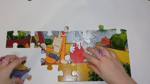 Пазл Простоквашино, Шарик и Матроскин - собираем пазлы для детей | Polinka-Vitaminka