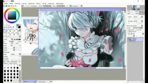 Anime / Manga Girl Speedpaint [ Re:Zero - Rem ] Fanart on PAINT TOOL SAI
