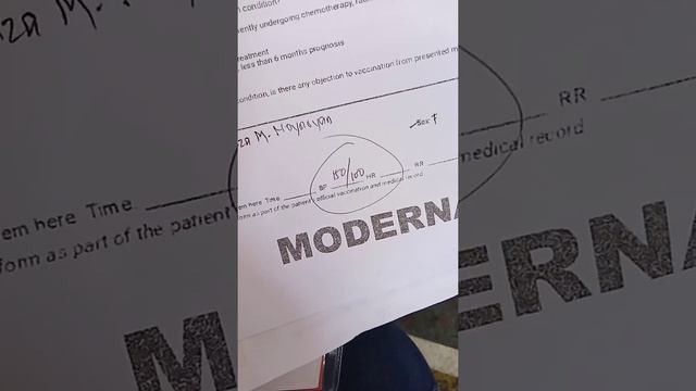 With my monitoring paper  I'm still here in the queue Of Moderna Vaccine 150 my Blood pressure смотреть онлайн