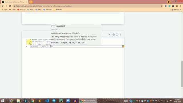 HackerRank Itertools.combinations_with_replacement() Solution In Python | Python Problems Solutions