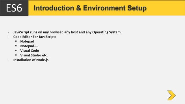 ES6 | #1 ES6 - JavaScript Introduction | Step by Step Tutorial for ES6 - JavaScript