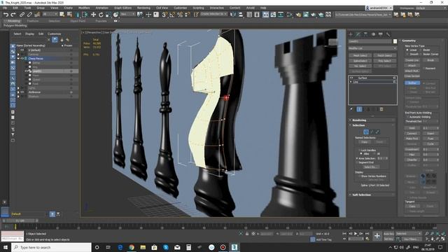 3d Modeling Chess - Knight (3ds Max Tutorial) - Part 06