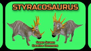 СТИРАКОЗАВР ДИНОЗАВР хромакей футаж на зелёном фоне. Видео анимация GREEN SCREE.