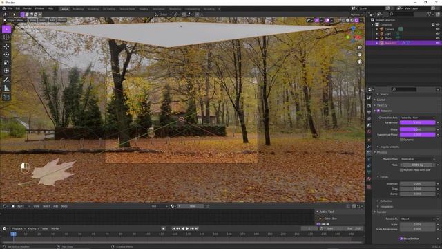 Как сделать анимацию листопада в Blender смотреть онлайн