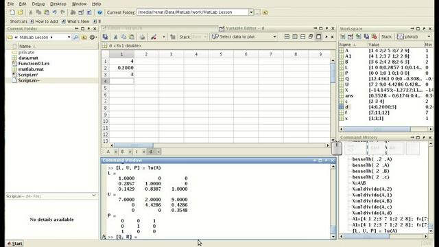 Matlab. Лекция 9. Функции над матрицами.