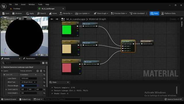 Auto Layered landscape material with manual painting | Unreal engine 5 Open World Tutorials #2
