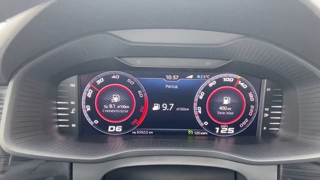 Расход топлива - Шкода Кодиак, 1,4 передний привод DSG (109км/ч и 125км/ч)