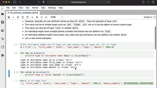 Programming Essentials Python - Overview of Collections - Common Examples - dict смотреть онлайн