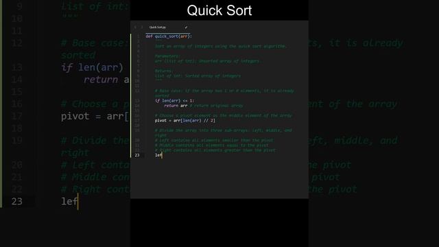 Quick Sort Code in Python | Sorting Algorithms | Python Coding Tutorial | Python Coding Interview