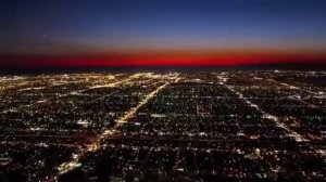 Посадка самолета ночью в Лос - Анджелес