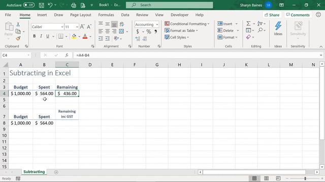 HOW TO do Subtract Formula in Excel (inc. FIX incorrect Subtracting Formula)