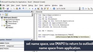 How to Import appointments items from outlook using Excel VBA