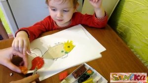 Лепим рыбку из пластилина вместе с ребенком! Детское творчество для 2-3 лет