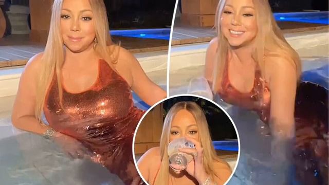 Mariah Carey takes a dip in glittering $5K Tom Ford gown смотреть онлайн