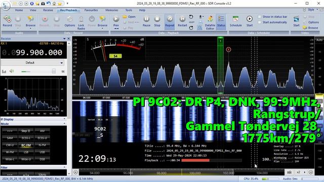 29.05.2024 19:09UTC, [Es], DR P4, Дания, 99.9МГц, 1775км