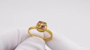 Модные винтажные кольца из стерлингового серебра 925 пробы с золотым покрытием натурального